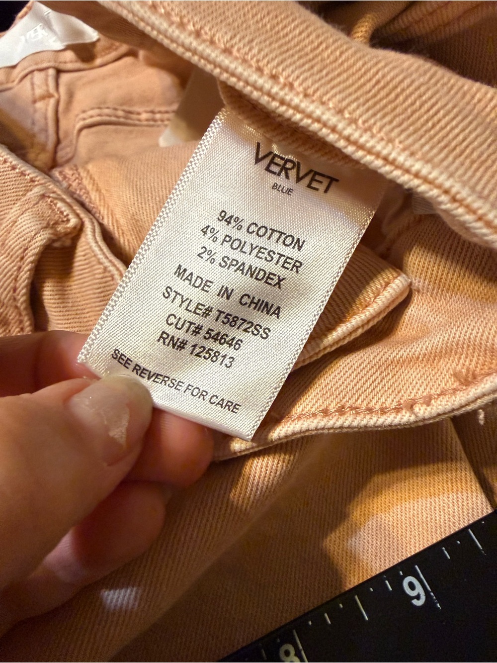 Women's Vervet High-Rise Wide Leg Jeans in Light Peach - Picture 4 of 9
